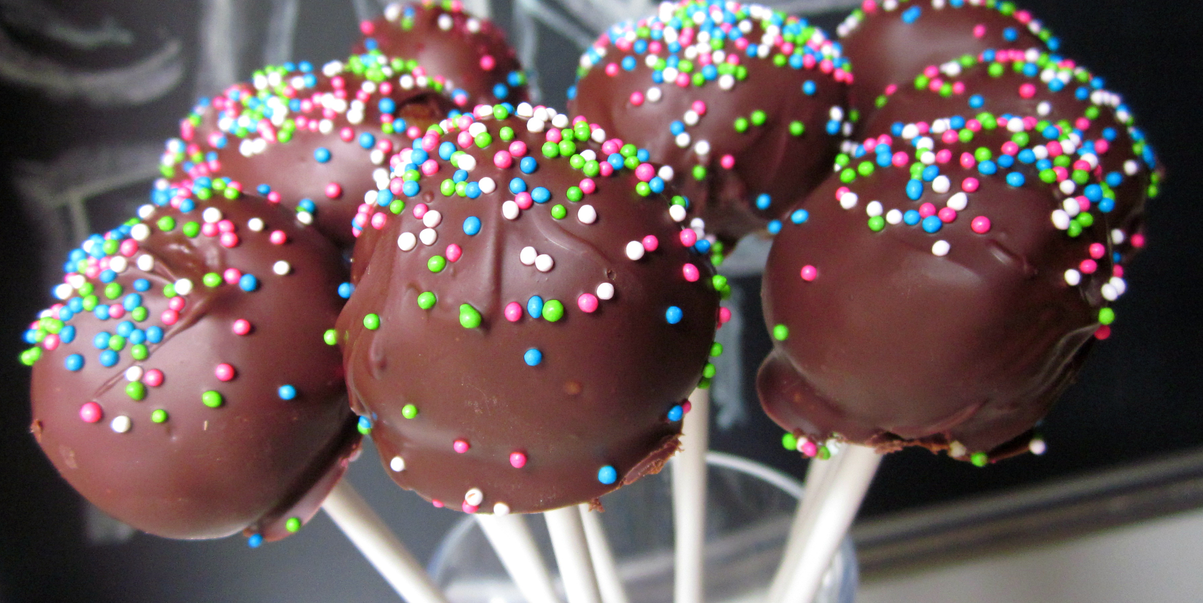 Doughnut pops, topped with candy